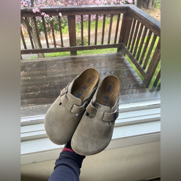 Birkenstock Taupe Boston Clogs - Picture 7 of 9